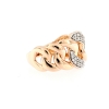 Anello grumette oro rosa e diamanti