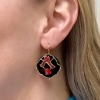 Orecchini in argento con onice e corallo 