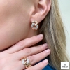 Anello grumette oro rosa e diamanti