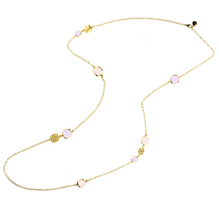 collana in argento aquaforte con paste vitree rosa e lilla