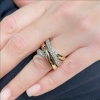 Anello a fasce in oro rosa e diamanti