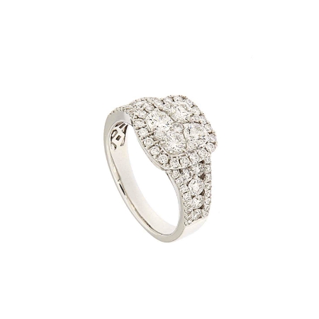 anello cuscino diamanti