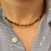Collana  da uomo in turchese ematite ed oro