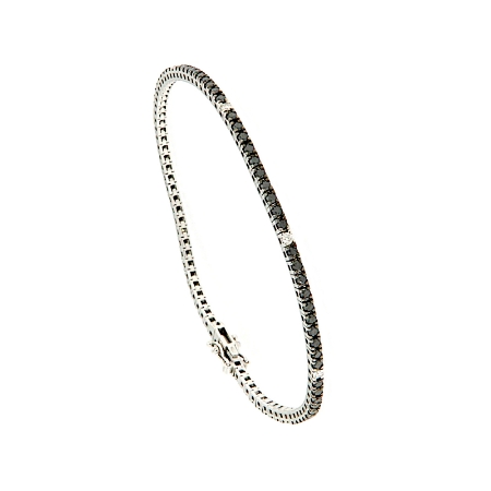 bracciale tennis diamanti neri e bianchi