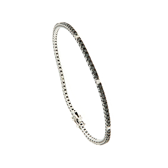bracciale tennis diamanti neri e bianchi