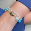 Bracciale in argento turchese e perle