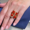 Anello in argento e corallo