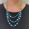 Collana in argento con turchese e perle