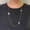 Collana in argento con madreperla e zirconi