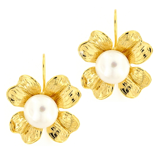 orecchini fiore in argento e perla