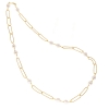 Collana lunga in argento dorato e perle