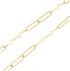 Collana lunga in argento dorato e perle