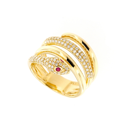 Anello serpente con diamanti