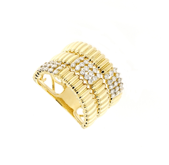 Anello fascia tubogas con diamanti