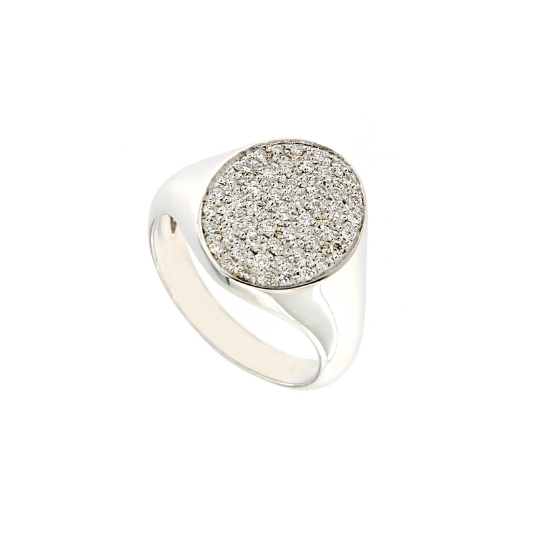 Anello da mignolo ovale con diamanti