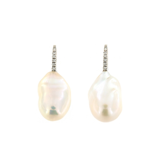 orecchini diamanti e perle barocche