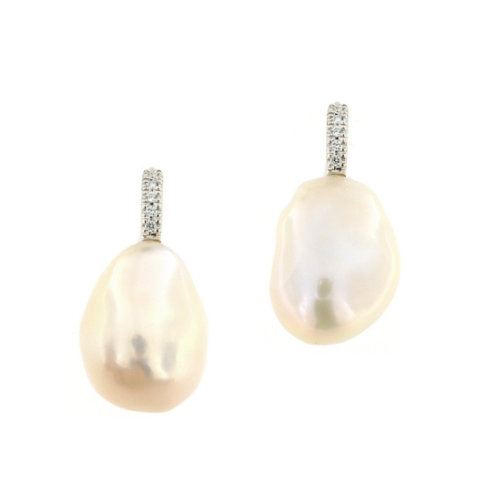Orecchini con perle barocche e diamanti