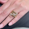 Anello tripla fascia tubogas con diamanti