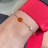 Bracciale in oro perle e corniola 