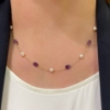 Collana in oro perle ed ametista 