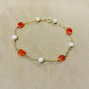 Bracciale in oro perle e corniola