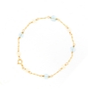Bracciale in oro perle e topazio azzurro