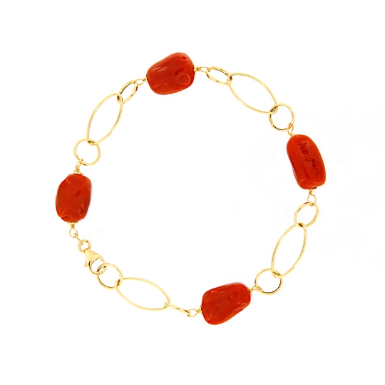 Bracciale in oro  e corallo