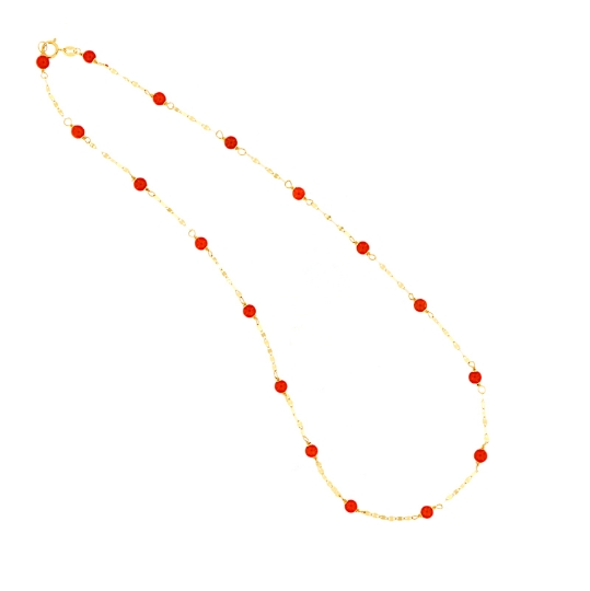 Collana in oro e sfere di corallo