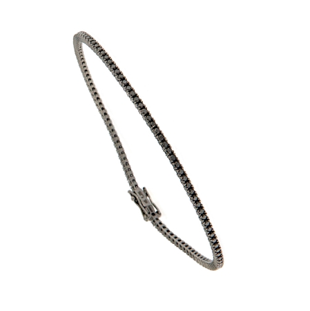 Bracciale tennis uomo con diamanti neri