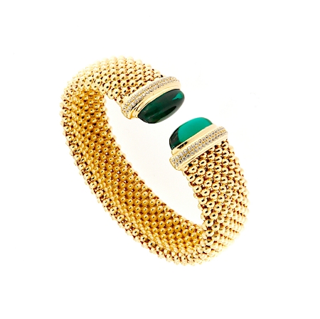 Bracciale rigido in argento e pietre
