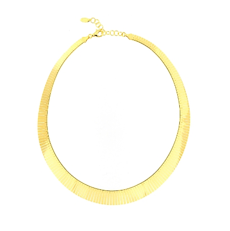Collana in argento dorato piatta a fettuccia