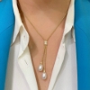Collana in argento a cravattino con perle pendenti