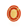 Anello in argento corallo e zirconi