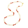 Collana lunga in argento e corallo