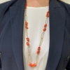 Collana lunga in argento e corallo 