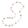 Collana lunga in argento dorato ametista e quarzo citrino