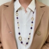 Collana in argento dorato ametista e citrino 