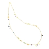 Collana lunga in argento e gocce pendenti di pietre semipreziose