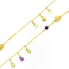 Collana lunga in argento e gocce pendenti di pietre semipreziose