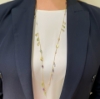 Collana lunga in argento e pietre semipreziose