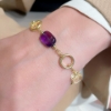 Bracciale in argento dorato ametista e citrino