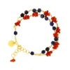 Bracciale in argento corallo e sodalite blu
