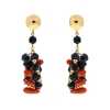 Orecchini a grappolo con corallo e sodalite