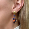 Orecchini a grappolo con corallo e sodalite 
