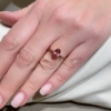 Anello in oro rosa con tormalina rosa e diamanti 