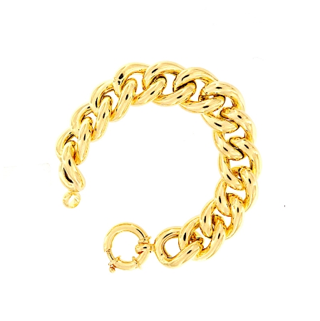Bracciale maglia grumette in argento dorato