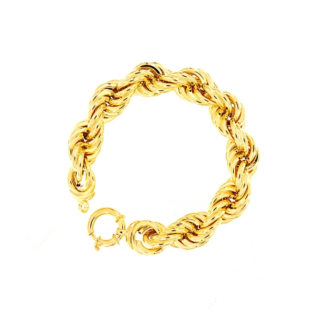 Bracciale maglia a corda in argento dorato