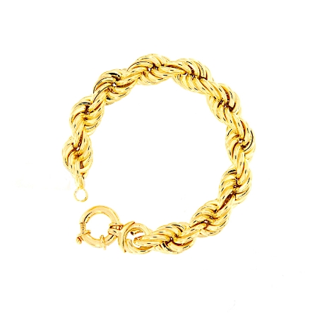 Bracciale maglia a corda in argento dorato