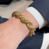 Bracciale maglia a corda in argento dorato