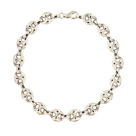 Collana in argento a maglia marina